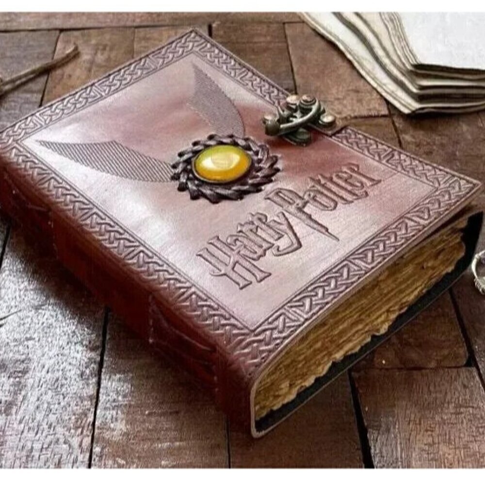 Vintage Harry Potter Phoenix Handcrafted Leather Hogwarts Journal Diary 7” x 5”